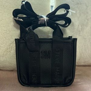 New - Steve Madden Micro Leather Black Crossbody